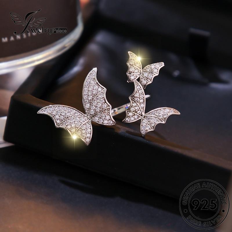 JEWELRYPALACE Sterling Original Classic Butterfly Moissanite Aksesori Perak Kawin Wanita Cincin Murni Perhiasan korea Silver Diamond 925 Silver Asli Nikah R1300