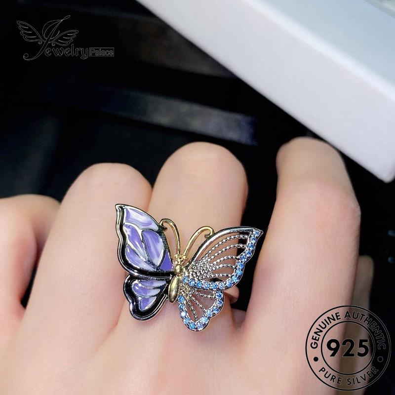 JEWELRYPALACE Kawin Perak Cincin Diamond korea Butterfly Silver Perhiasan 925 Asli Murni Wanita Original Nikah Creative Moissanite Silver Aksesori Sterling R1906