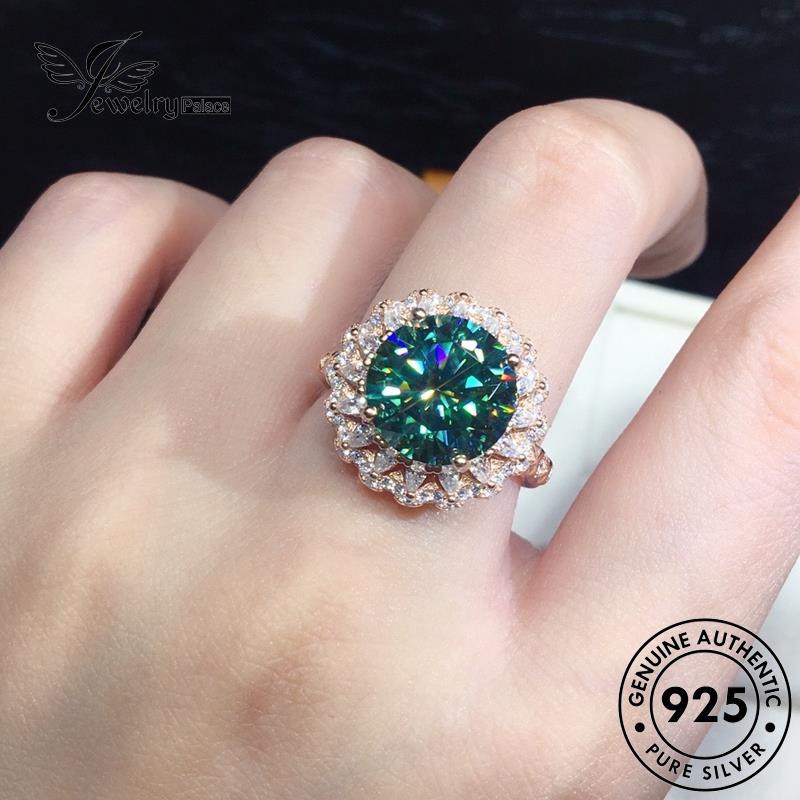 JEWELRYPALACE Emerald Perhiasan Gold Murni Perak Aksesori Original Personality Asli Silver Wanita Nikah Kawin 925 Silver korea Cincin Sterling Round R1932