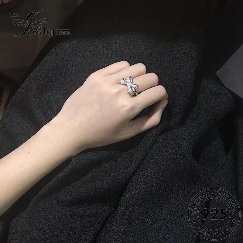 JEWELRYPALACE 925 Original Diamond Aksesori Perak Asli Nikah Kawin Butterfly Wanita Silver Murni Sterling Perhiasan korea Personality Moissanite Cincin Silver R1965