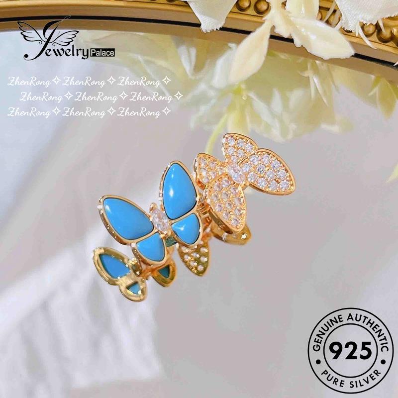 JEWELRYPALACE Nikah Sterling Butterfly Asli Silver Perhiasan Aksesori korea Diamond Murni Kawin Original Silver Perak Creative Cincin 925 Wanita Moissanite R2102