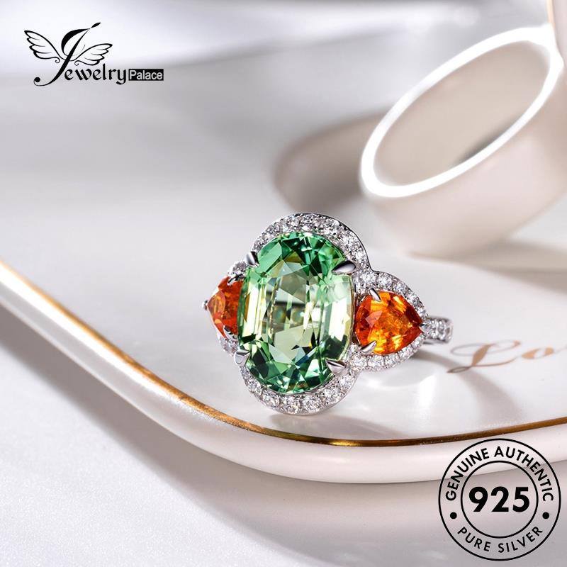 JEWELRYPALACE Murni Silver Perak 925 Oval korea Nikah Original Aksesori Sterling Kawin Asli Silver Perhiasan Wanita Cincin Fashion Emerald R2123