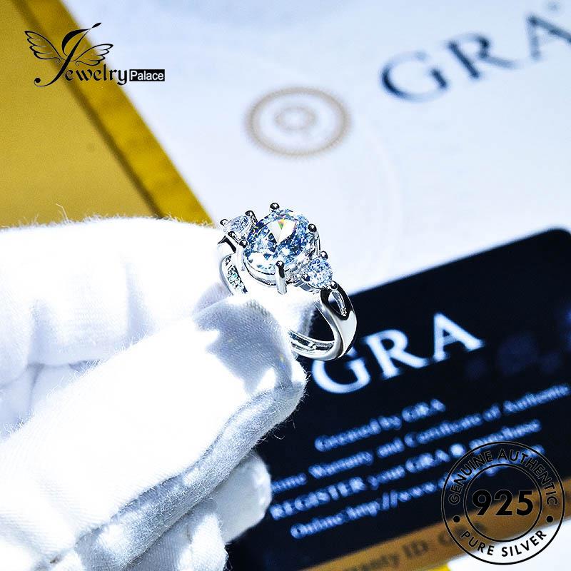 JEWELRYPALACE Cincin Silver Asli Murni Diamond Moissanite Perhiasan korea Original Perak Silver 925 Kawin Aksesori Wanita Sterling Nikah Simple R2084