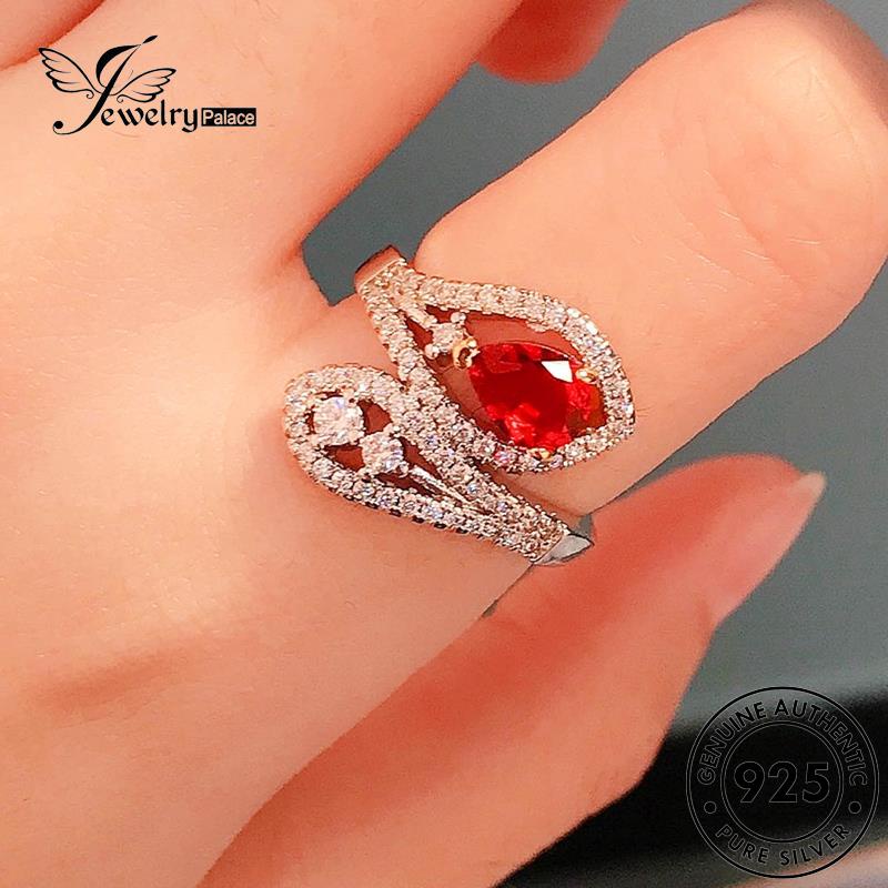 JEWELRYPALACE Murni Ruby Kawin 925 Silver Snake korea Retro Original Nikah Perhiasan Perak Asli Aksesori Cincin Silver Wanita Sterling R2190