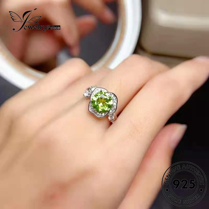 JEWELRYPALACE Asli Rose 925 korea Silver Perak Wanita Murni Cincin Nikah Temperament Kawin Silver Aksesori Sterling Original Emerald Perhiasan R2306