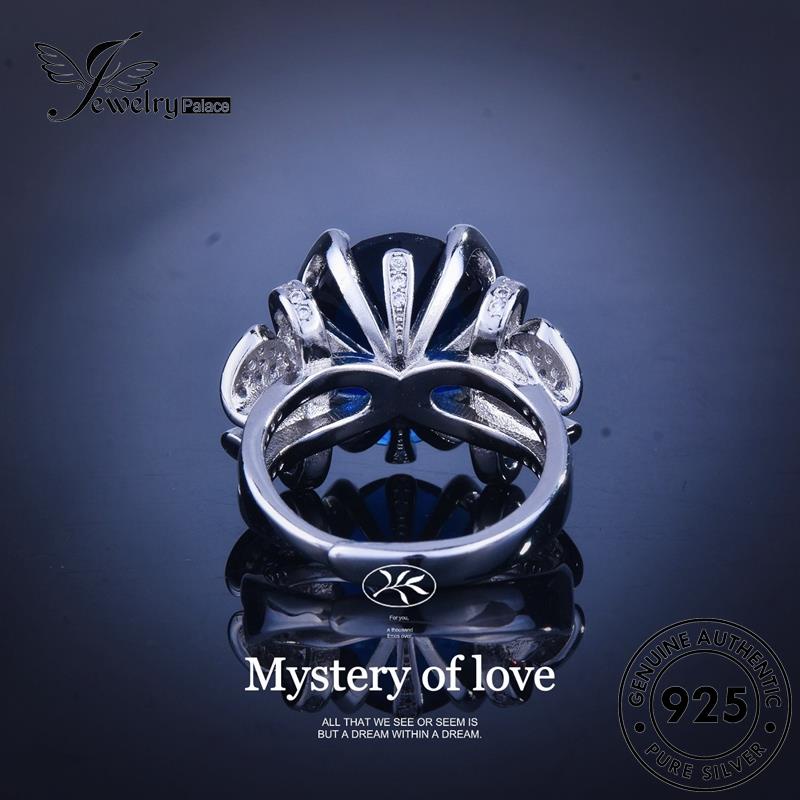 JEWELRYPALACE 925 Kawin Asli Bow Sterling Perak Original Aksesori Luxury Silver Cincin Silver Sapphire korea Wanita Murni Nikah Perhiasan R2381