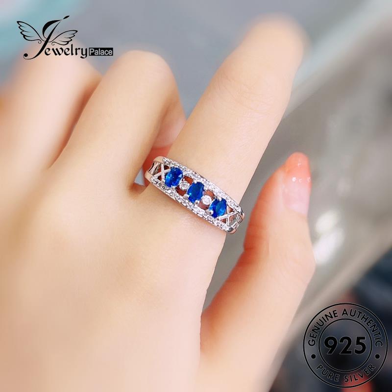 JEWELRYPALACE Aksesori Classic Sterling Murni Perak Sapphire korea Cincin 925 Asli Silver Kawin Nikah Wanita Solo Perhiasan Original Silver R2383