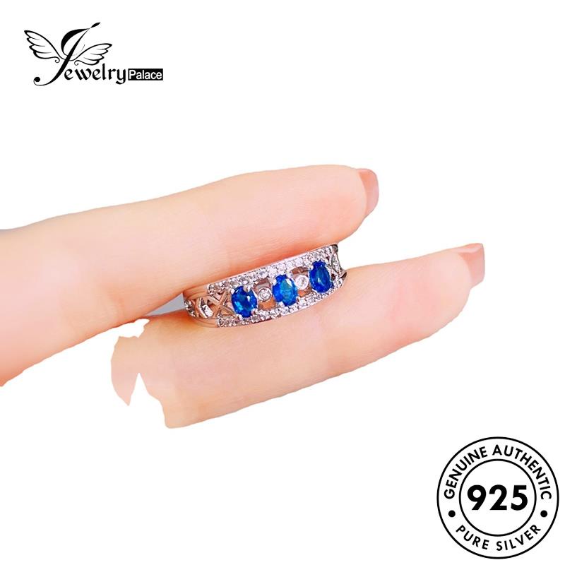 JEWELRYPALACE Aksesori Classic Sterling Murni Perak Sapphire korea Cincin 925 Asli Silver Kawin Nikah Wanita Solo Perhiasan Original Silver R2383