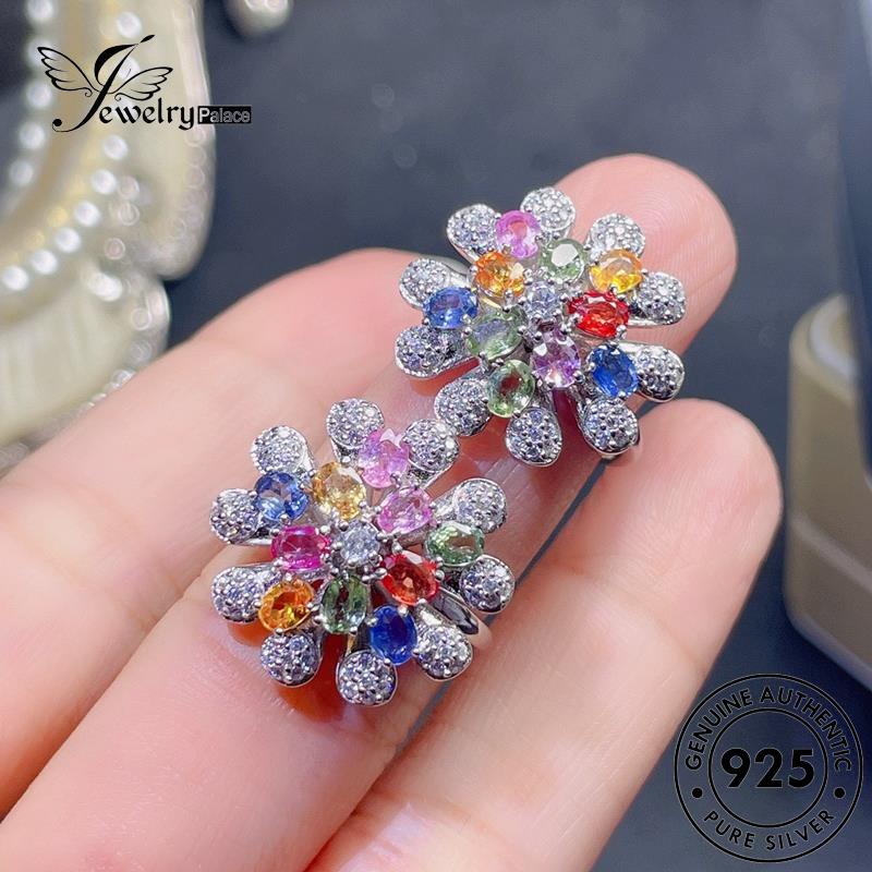 JEWELRYPALACE Sapphire korea Colorful Perak 925 Wanita Perhiasan Cincin Murni Silver Asli Silver Kawin Original Aksesori Nikah Retro Sterling R2448