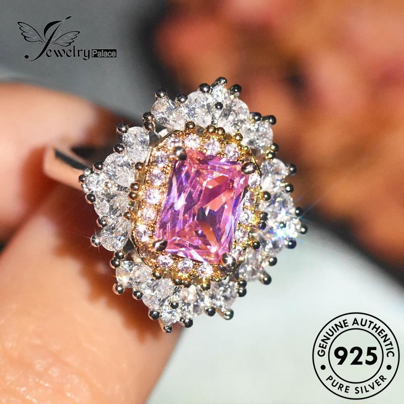 JEWELRYPALACE Nikah Original Cincin Silver Two-Color korea Murni Sterling Perak Luxury Wanita Perhiasan Kawin 925 Emerald Aksesori Asli Silver R2503