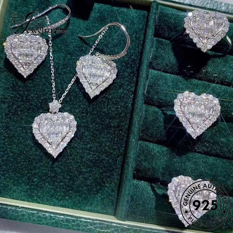 Jewelrypalace Kalung Berlian Perak925 Set Asli Fashion Wanita Moissanite S147