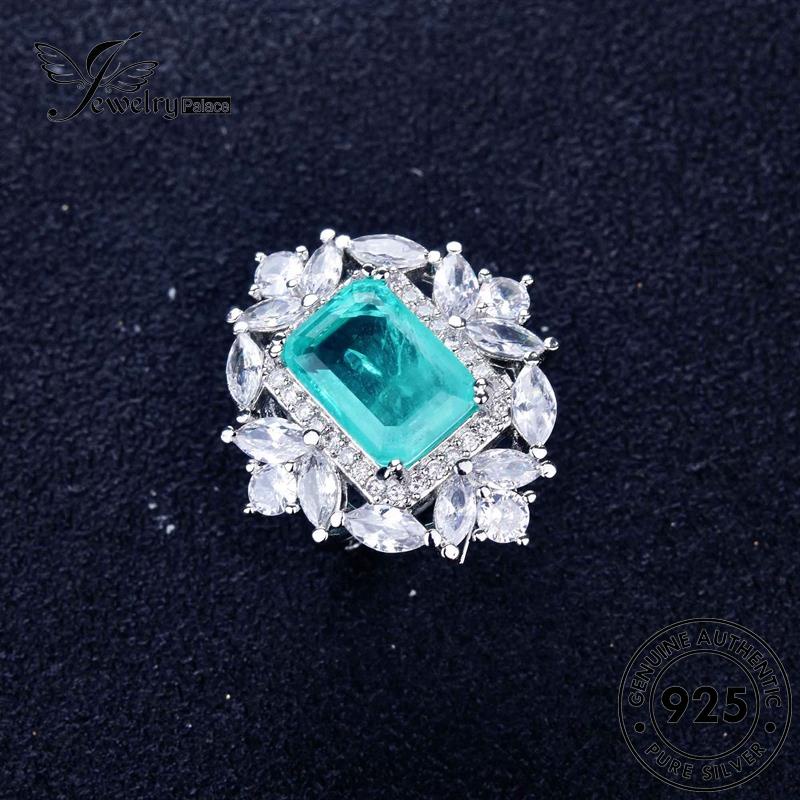 Jewelrypalace Set Asli High-End Kalung Pola925 Aquamarine Wanita Perak S152