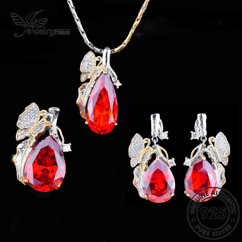 Jewelrypalace Kalung Fashion Asli Set Wanita925 Perak Amethyst Butterfly S291