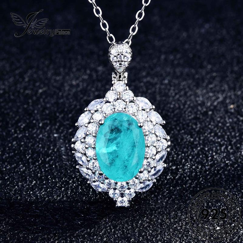 Jewelrypalace Kalung Perak925 Wanita Set Sapphire Mewah Original S368