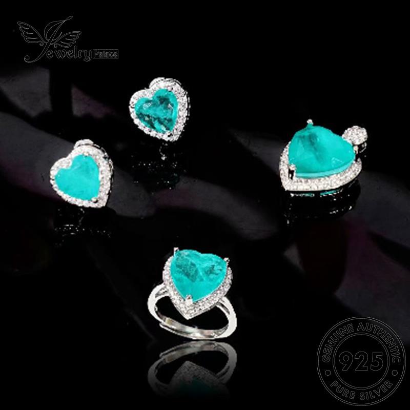 Jewelrypalace Set Perak Aquamarine Creativity925 Kalung Asli Wanita S369