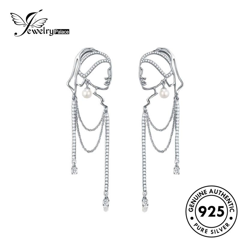 Jewelrypalace Original Set Perak Jumbai Pribadi Wanita Kalung Mutiara925 S341