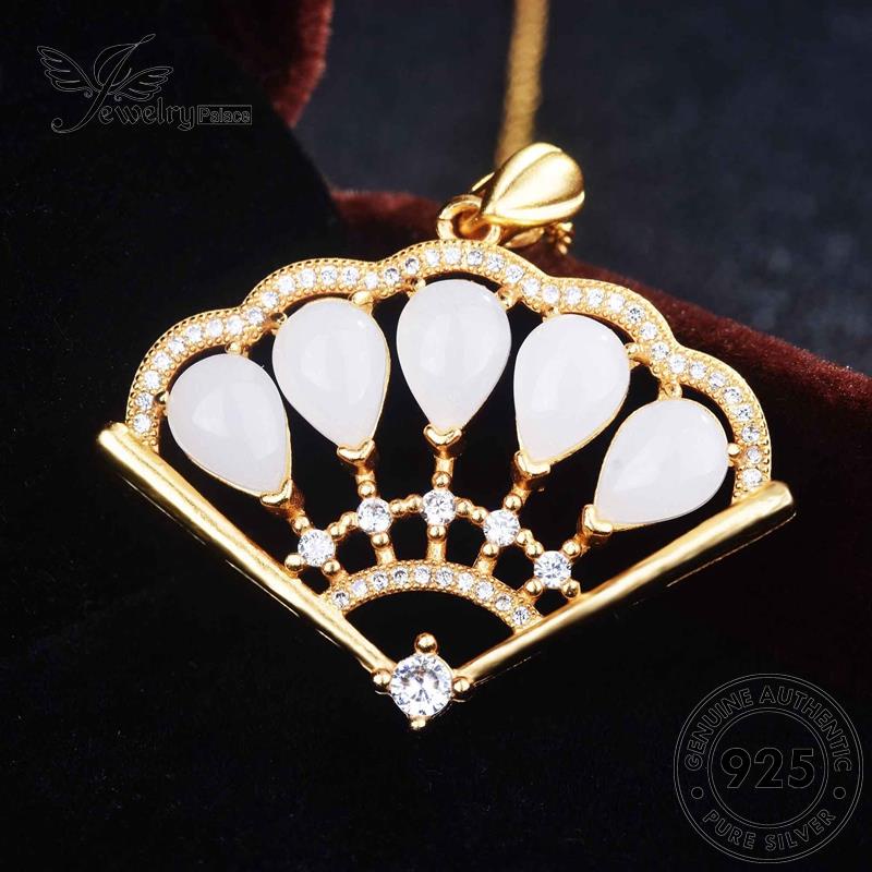 Jewelrypalace Kalung Set Giok Asli Sektor925 Wanita Perak S404