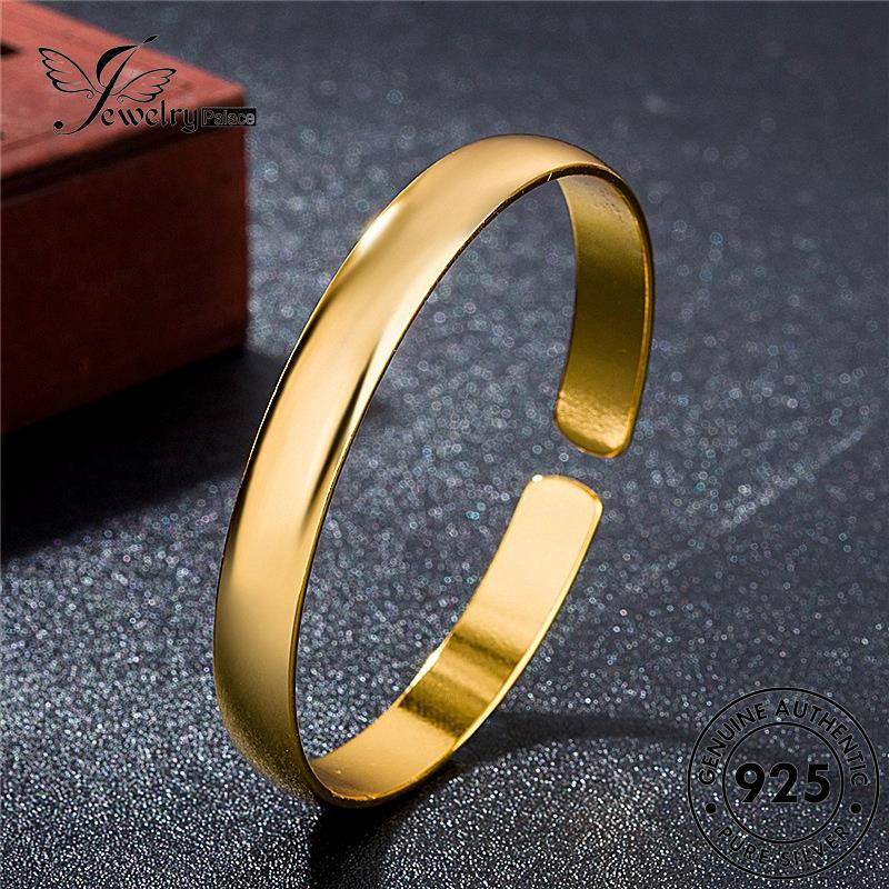 Jewelrypalace Fashion Gelang Perak925 Emas Asli Glossy Wanita B117