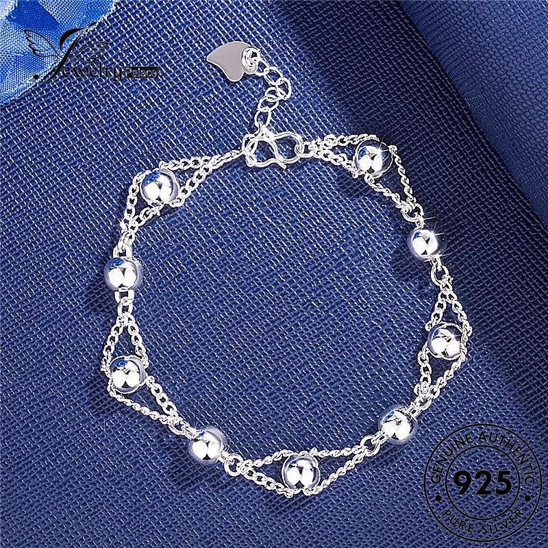 Jewelrypalace Gelang Perak Glossy925Manik Simple Asli Wanita B519