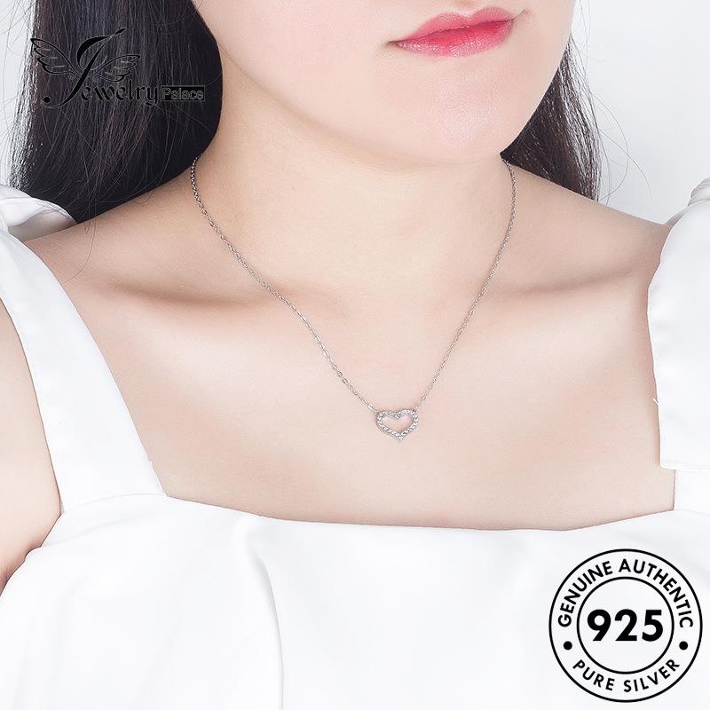 Jewelrypalace Perak Fashion925 Asli Kalung Love Moissanite Berlian Wanita N909