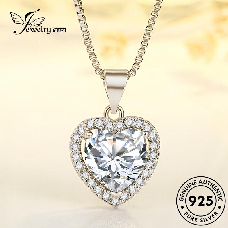 Jewelrypalace Moissanite Asli Kalung Perak Wanita Cinta925 Berlian Indah N407