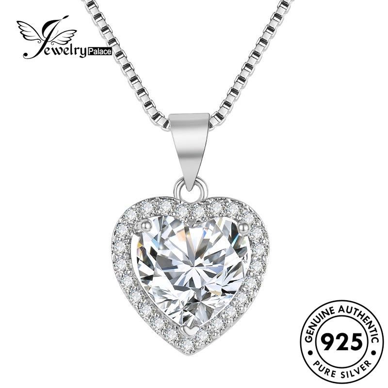 Jewelrypalace Moissanite Asli Kalung Perak Wanita Cinta925 Berlian Indah N407