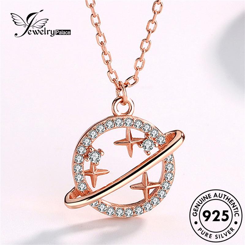 Jewelrypalace Creative Moissanite925 Planet Wanita Berlian Kalung Emas Perak Asli N461