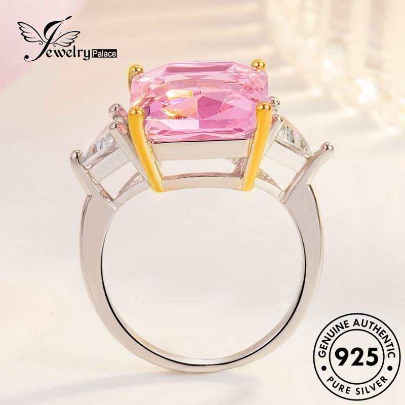 Jewelrypalace Rings Square Personality Wanita Perak Asli925 Citrine R9