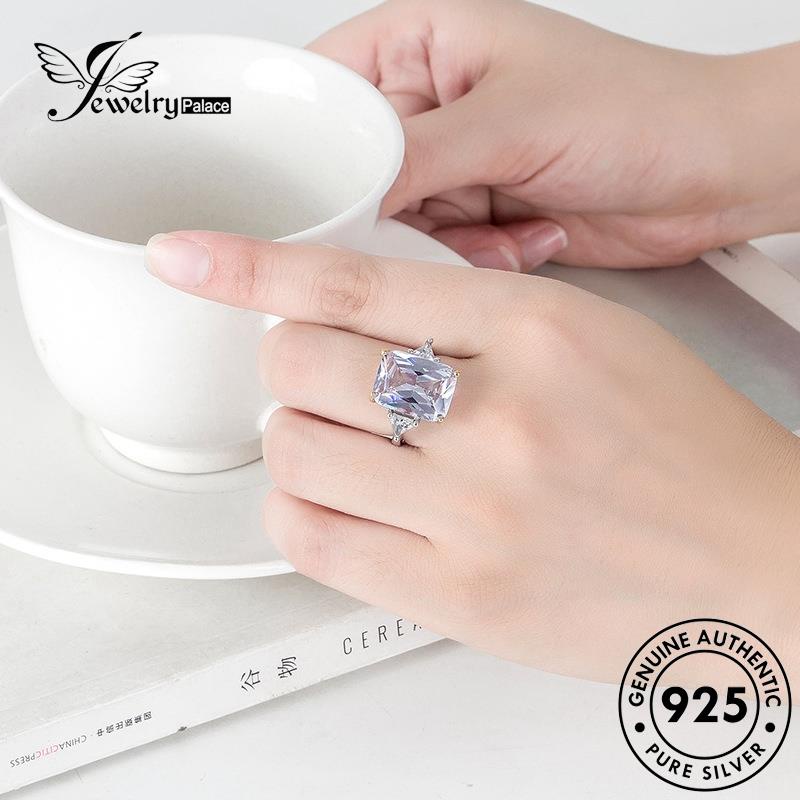 Jewelrypalace Rings Square Personality Wanita Perak Asli925 Citrine R9