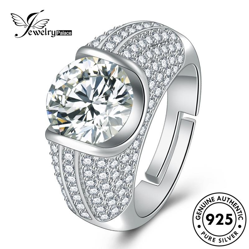 Perhiasantempat Emas Asli Berlian Perak Hati Mendominasi Moissanite Wanita Cincin925 Dan Panah R114