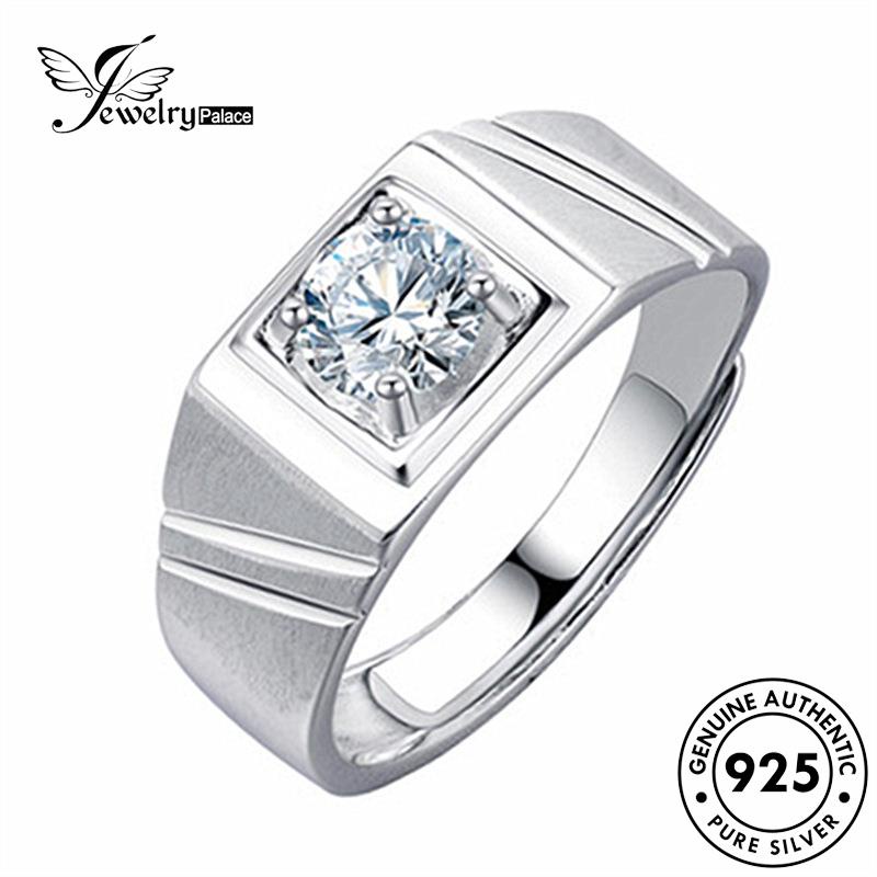 Jewelrypalace Pria Temperamen Berlian925 Asli Moissanite Cincin Perak R202