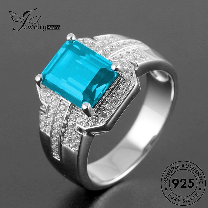 Tempat Perhiasan925 Perak Asli Wanita Retro Citrine Square Rings R270