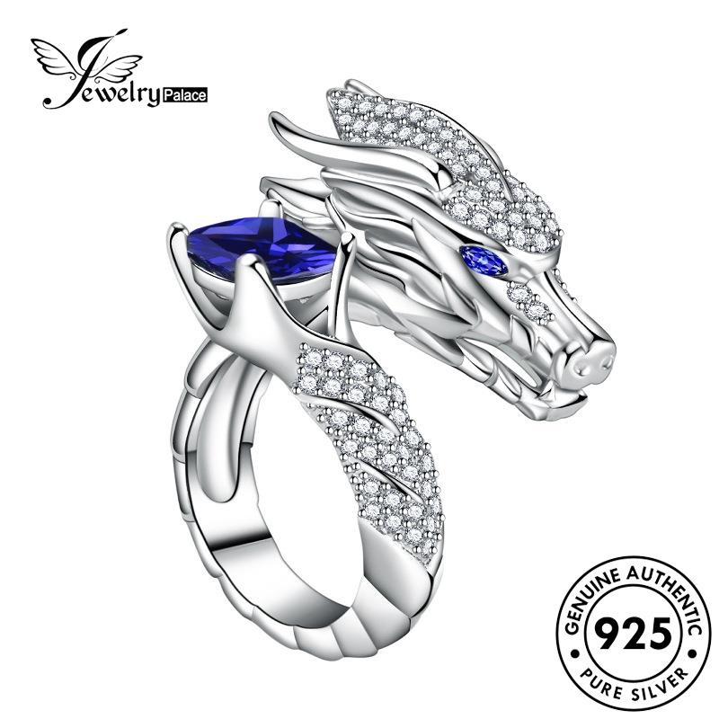 Jewelrypalace Cincin Asli Perak Kran925 Sapphire Mewah Wanita R280