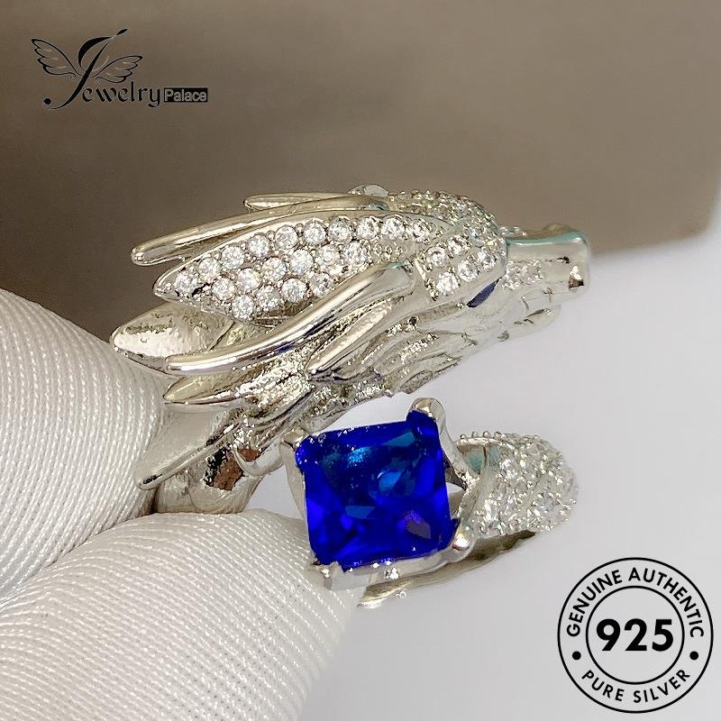Jewelrypalace Cincin Asli Perak Kran925 Sapphire Mewah Wanita R280