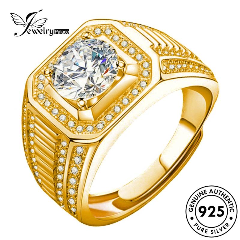 Perhiasantempat Berlian Moissanite Cakar Asli Mendominasi Empat Cincin Perak Wanita Emas925 R460