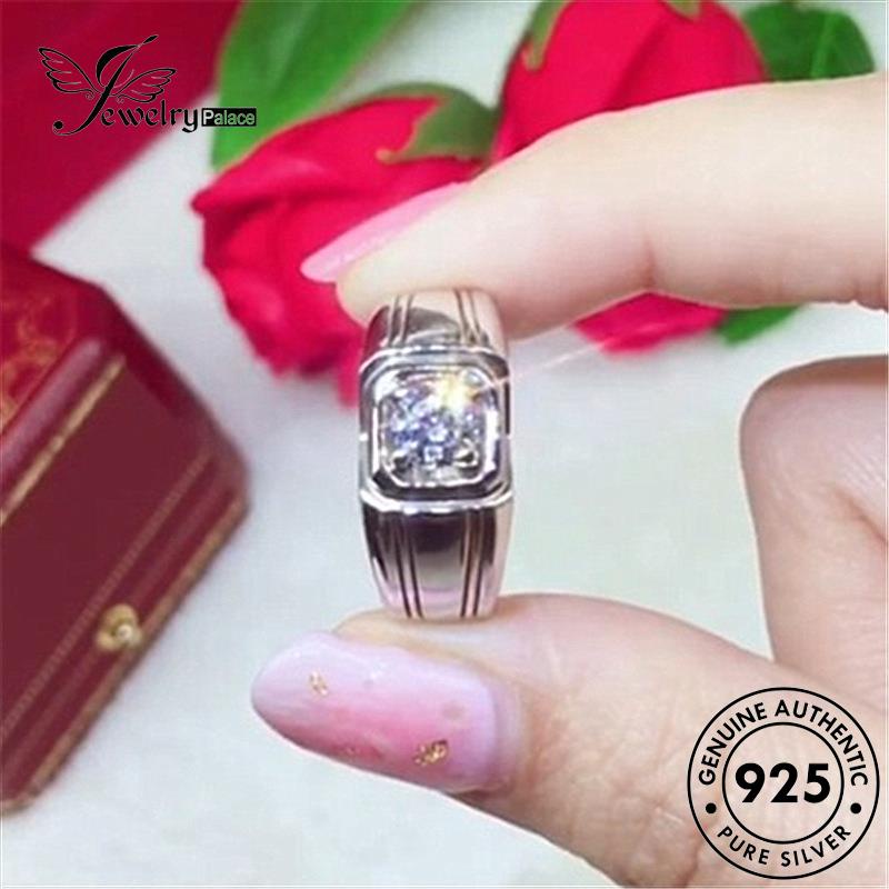 Jewelrypalace Cincin Perak Asli Fashion Pria Moissanite Berlian925 R599