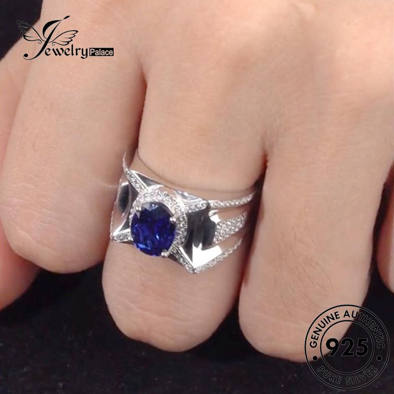 Jewelrypalace Wanita Oval Safir Temperamen Cincin Perak Asli925 R533