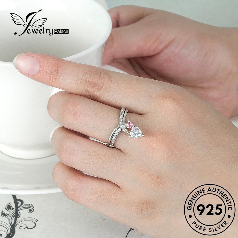 Jewelrypalace Moissanite Perak Asli Wanita Temperamen Berlian Rings925 R901