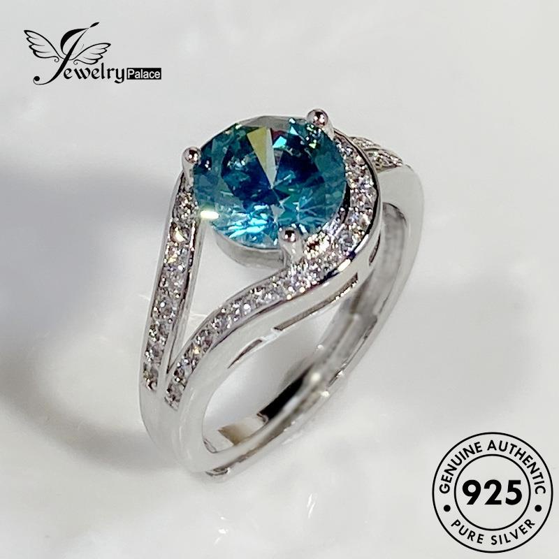 Jewelrypalace925 Zamrud Asli Cincin Perak Kancing Temperamen Wanita R1000