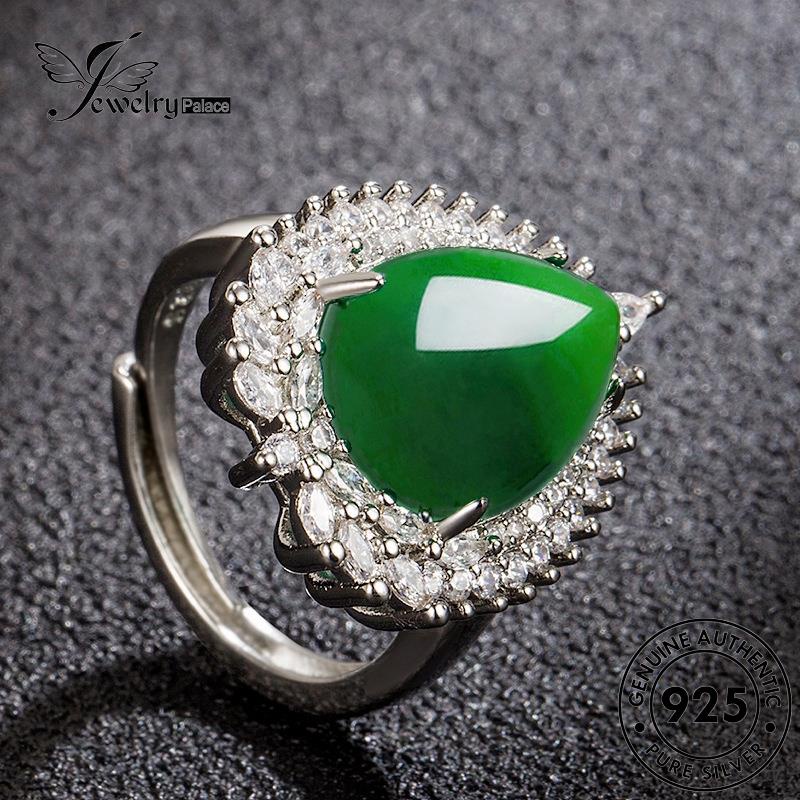 Jewelrypalace Cincin Giok Perak925 Bentuk Tetes Kepribadian Asli Wanita R1011