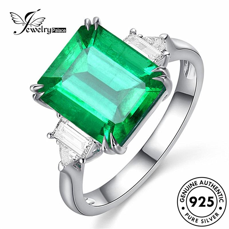 Jewelrypalace Emerald925 Wanita Cincin Kotak Retro Perak Asli R1384