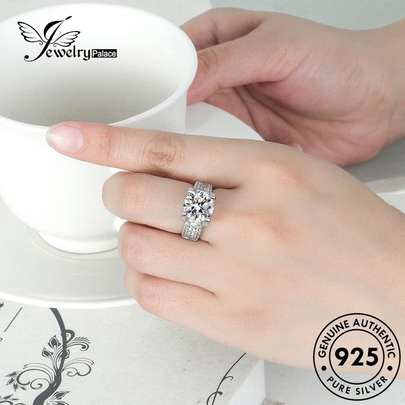 Jewelrypalace Cincin Perak Berlian Wanita Tau Mewah Moissanite925 Asli R1304