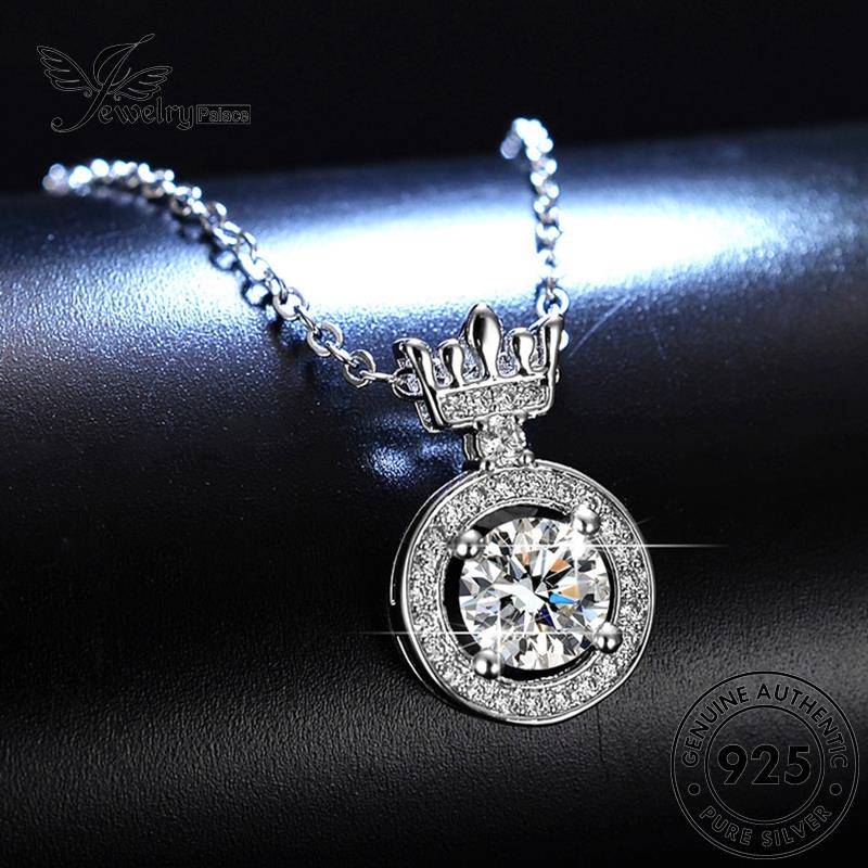 Jewelrypalace Original Mahkota Moissanite Wanita Kalung925 Berlian Perak Indah N63