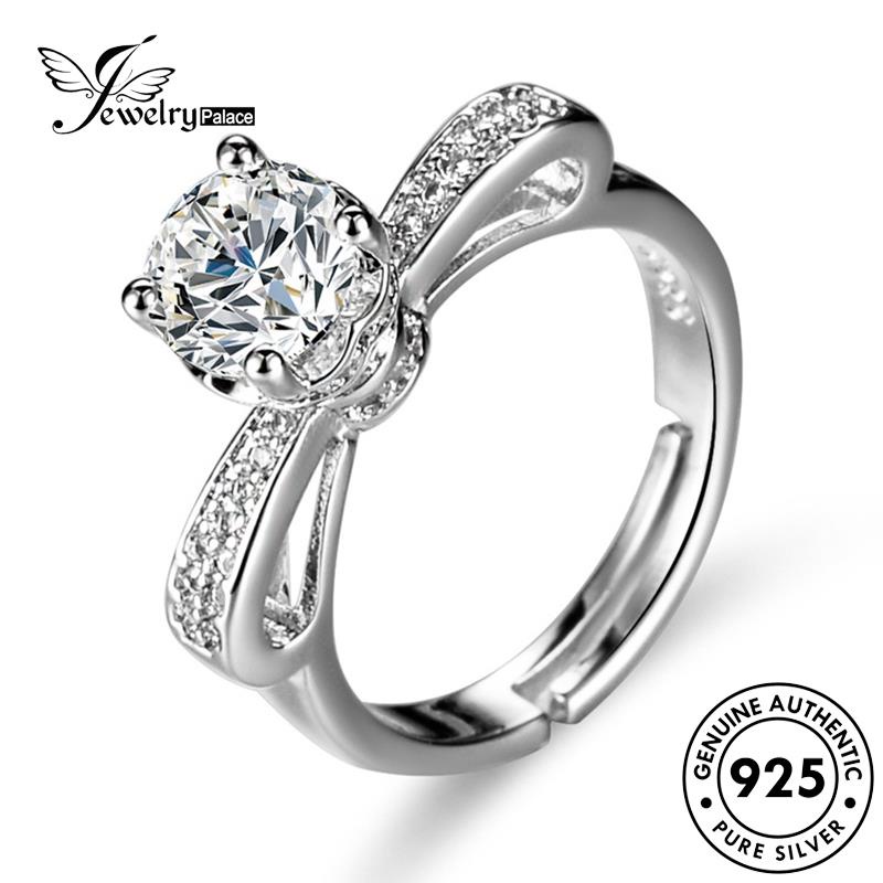 Jewelrypalace Simple Asli Moissanite Berlian925 Cincin Perak Kupu Wanita R84