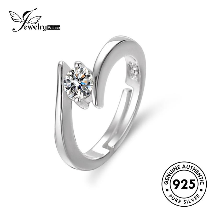 Perhiasantempat Cincin Berlian Perak925 Wanita Asli Moissanite Klasik R109