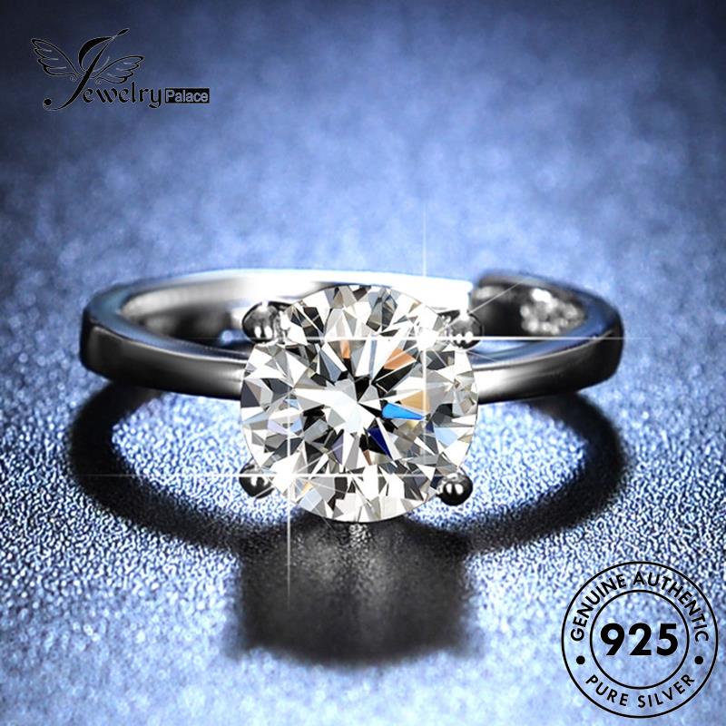 Jewelrypalace Kepribadian Asli Berlian925 Wanita Cincin Moissanite Cakar Perak Empat R125