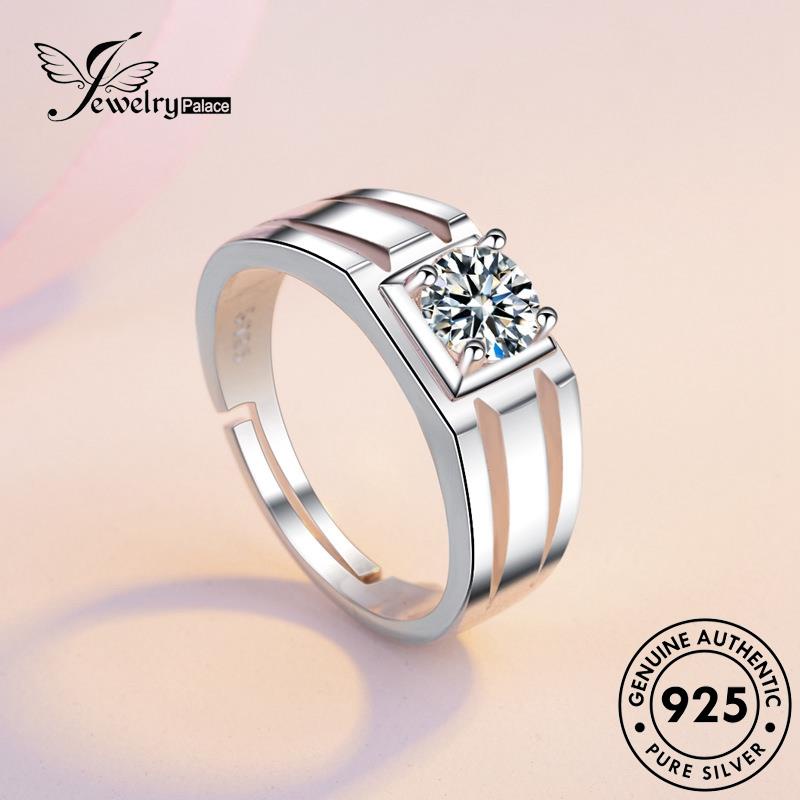 Jewelrypalace Cakar925 Lucu Empat Pria Moissanite Asli Berlian Cincin Perak R371