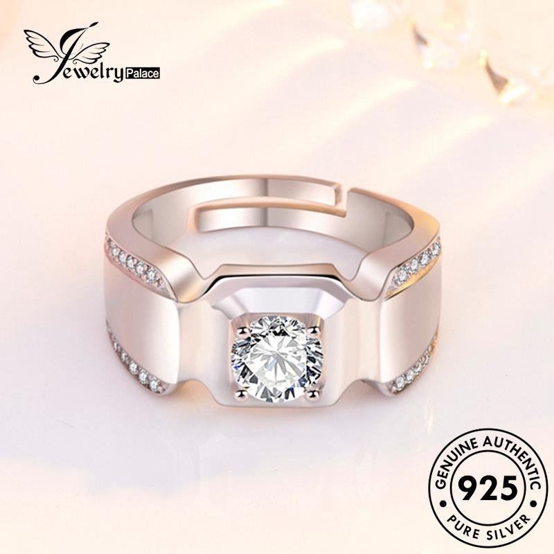 Jewelrypalace Moissanite Perak925 Asli Berlian Mendominasi Cincin Pria R395