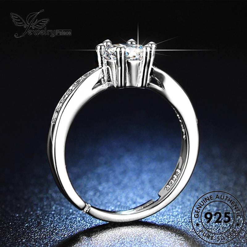 Jewelrypalace 925wanita Enam Klasik Berlian Moissanite Cakar Cincin Perak Asli R414