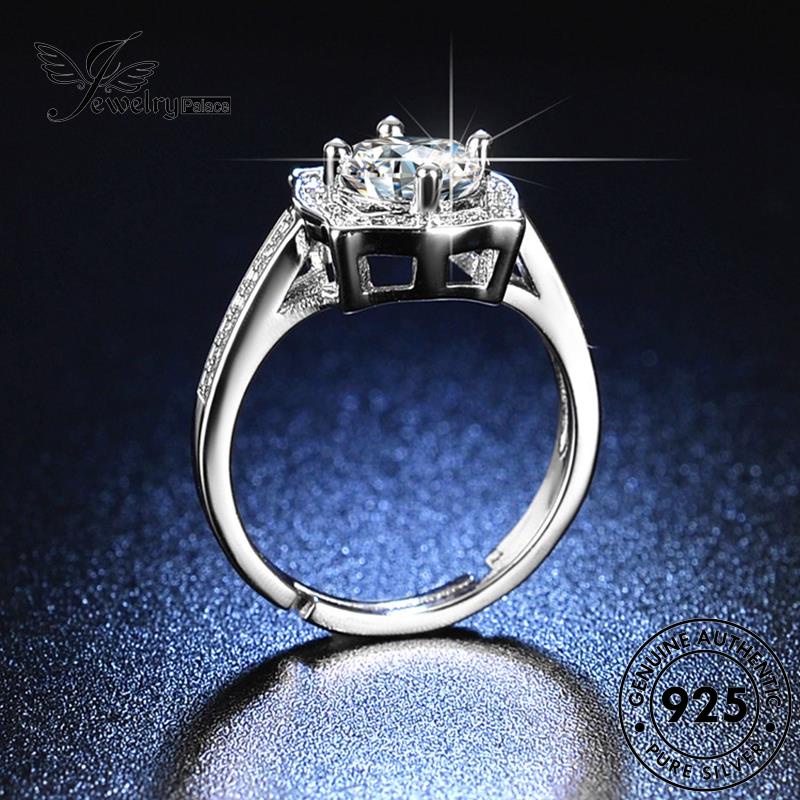 Tempat Perhiasan Wanita Berlian Persegi Moissanite Kepribadian Perak925Cincin Asli R416